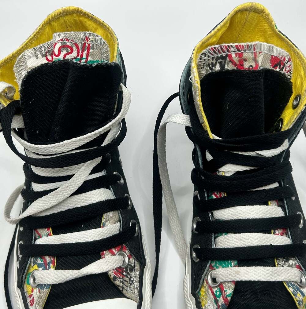 Converse Chuck Taylor All Star Double Tongue Layer Up Graffiti High Top Sneakers - Picture 2 of 8